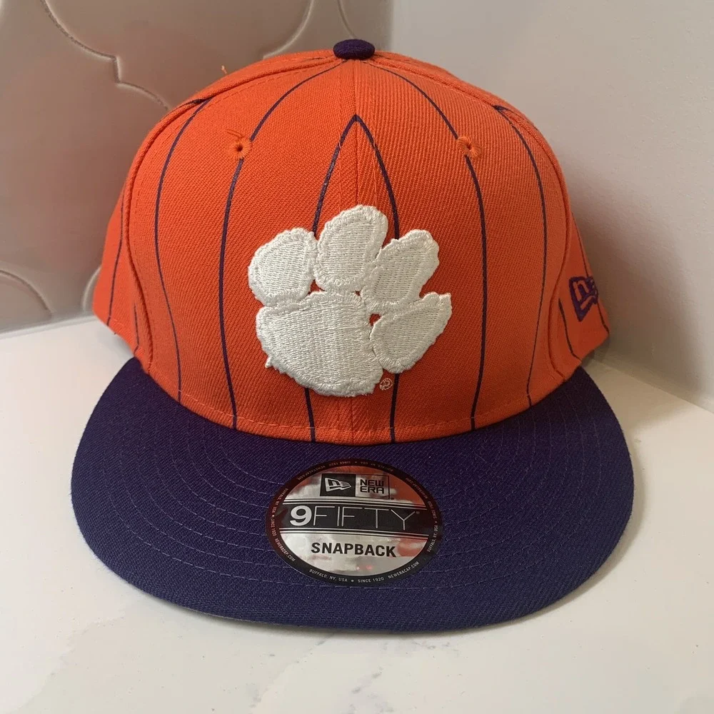 New Era Clemson Tigers Pinstriped Vintage Adjustable 9FIFTY Snapback Hat OSFM